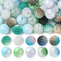 200 шт. 10 вида бусин в виде ягод из искусственного жемчуга и непрозрачного акрила OACR-FS0001-96A