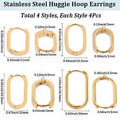 8 пара серег-колец Huggie Hoop из нержавеющей стали 304 EJEW-SC0001-76G