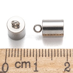 変色しにくい304ステンレススチールコードエンド  エンドキャップ  ステンレス鋼色  10x6mm  穴：2mm  内径：5mm&nbsp;STAS-M242-03