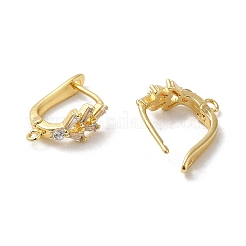 Серьги-кольца в форме цветка с латунным покрытием из микро-паве и кубическим цирконием KK-E084-47G