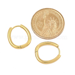 Серьги-кольца Huggie Oval с вакуумным покрытием PVD 202 из нержавеющей стали&nbsp;EJEW-H003-07G-06