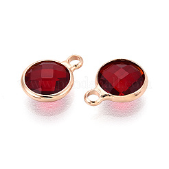 Tono dorato charms in vetro di ottone&nbsp;X-GLAA-ZX008-24H-G