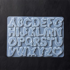 Chat diy avec 26 lettres pendentif moules en silicone&nbsp;DIY-F134-02