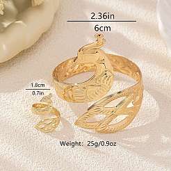 Наборы браслетов-манжет и колец-манжет из сплава павлина&nbsp;FS-WG082E5-01