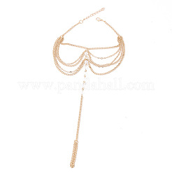 Сплав и граненые пластиковые бусины многослойные кисточки кольца для пальцев ног браслеты для женщин FS-WG23F33-02