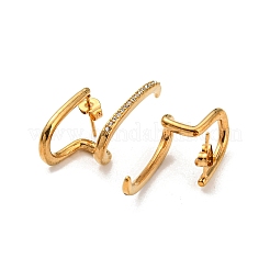 Серьги-гвоздики из нержавеющей стали 304 с микропаве из прозрачных кубических цирконий&nbsp;EJEW-G368-02G