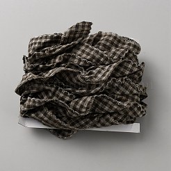ポリエステルのしわリボン  衣服アクセサリー用のウェビングストラップ  タータン模様  グレー  1-3/4インチ（45mm）  約10.00ヤード（9.14m）/ロール&nbsp;DIY-WH0750-431C