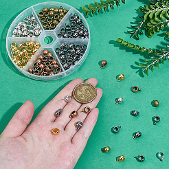 チベットスタイルのアロイロンデルチューブベイル  ループベイル  ミックスカラー  8x5mm  穴：2mm  150個/箱&nbsp;TIBE-PH0004-85
