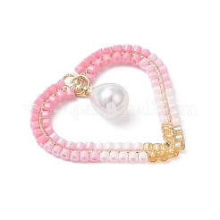 Подвески в форме сердца из латунного стекла и бисера&nbsp;PALLOY-MZ01103