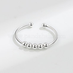 925 offener Manschettenring aus Sterlingsilber&nbsp;RJEW-P091-01A-S