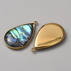Anhänger aus Edelstahl 304 und natürlicher Paua-Muschel&nbsp;STAS-WH0044-130C-G