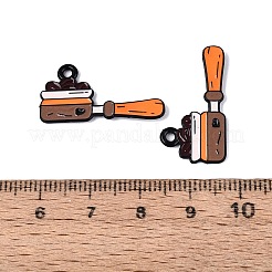 焼付塗装合金エナメルペンダント  パンチャーム  ブラック  カラフル  13.5x26x1.5mm  穴：1.6mm&nbsp;PALLOY-T093-10