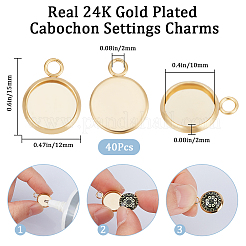 40 шт. подвеска-кабошон из нержавеющей стали 304 STAS-BBC0006-24A-G