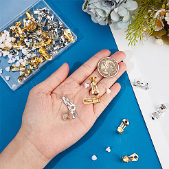 60 шт. 2-х цветные латунные клипсы для сережек KK-SP0001-11