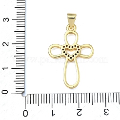 Pendenti in zirconi cubici trasparenti in micro pavè di ottone&nbsp;KK-A293-16A-G