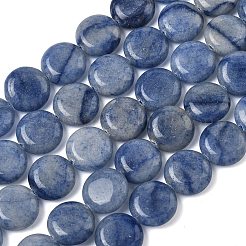 Природные голубые авантюрин бисером пряди&nbsp;G-L648-B24-15mm-02