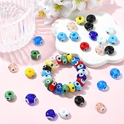 45 stücke 9 farben handgemachte böse auge Bunte Malerei perlen&nbsp;LAMP-CJ0003-11