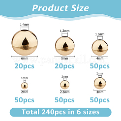 240 шт. латунные круглые бусины-разделители&nbsp;KK-HS0015-37