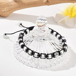 Регулируемые браслеты из плетеных бусин из натурального говлита и немагнитного синтетического гематита BJEW-Z090-01O