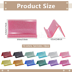 12 porta biglietti da visita in acrilico glitterato bicolore&nbsp;AJEW-WA0004-92