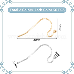 100 шт. 2 крючка для сережек из хирургической стали 316 стиля и нержавеющей стали 304 STAS-UN0054-50