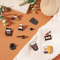 9 Stück 9 Stile Kaffee-Thema-Emaille-Pins&nbsp;JEWB-TA0001-33