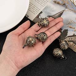 Pendentifs de cage ronde creuse en laiton&nbsp;LS-KK-L079-02-NR