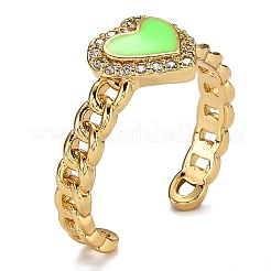 Anelli di polsino in zircone chiaro con micro pavè di ottone&nbsp;RJEW-B0007-01G