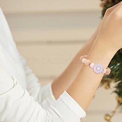 Колпачки для игл из пищевого экологически чистого силикона «Маргаритка и лист» DIY-DC0002-23