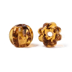 手作りゴールドパウダー入りランプワークビーズ  カボチャ  ゴールデンロッド  8.5~9x7~8mm  穴：0.8~1mm&nbsp;LAMP-Q039-08C