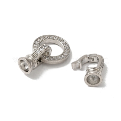 Покрытие стойки круглое кольцо латунь микропаве фианиты складные застежки&nbsp;KK-F873-22P-01B