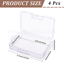 長方形のプラスチックビーズ収納容器4個  透明  16x9x4cm&nbsp;CON-CN0001-44