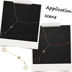 2шт 2-х цветные браслеты из нержавеющей стали с перекрестными связями BJEW-CY0001-08