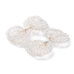 Cabochons à nœud papillon en perles de verre enveloppés de fil de cuivre&nbsp;FIND-G058-04G