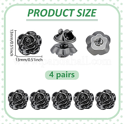 4 пара цветочных значков для лацканов одежды рюкзака JEWB-BC0001-12B