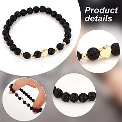 1 комплект браслетов из латунных бусин с медведем BJEW-PH0004-22