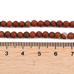 Нити бусин из натуральной матовой красной яшмы&nbsp;G-C270-M01-4mm