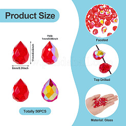 50 шт. Гальванические прозрачные стеклянные бусины&nbsp;GLAA-TA0003-53