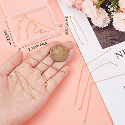 8 шт. 2 стильных латунных цепочки для сережек-гвоздиков KK-BBC0009-80