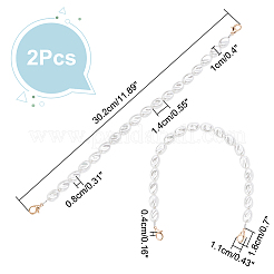 2 шт. пластиковые лямки для сумок с бусинами из искусственного жемчуга&nbsp;FIND-PH0008-21