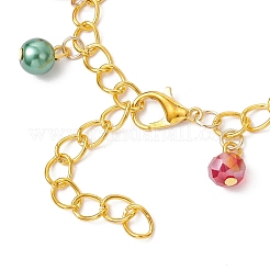 Рождественские браслеты с подвесками из сплава и эмали BJEW-JB12076-01