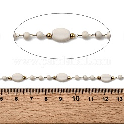 Цепи овального звена из синтетической бирюзы ручной работы из нержавеющей стали 304 CHS-L032-06G-03