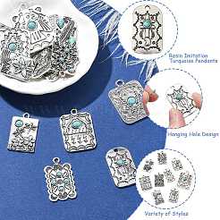 24шт 12 стиля подвески из смолы имитация бирюзы&nbsp;FIND-CJ0003-52