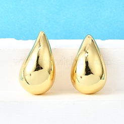 Серьги-гвоздики в форме капли из латуни с гальваническим покрытием для женщин X-EJEW-K247-02G