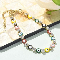Bracciali a catena con strass in acciaio inossidabile 304 per donna&nbsp;BJEW-F488-24G