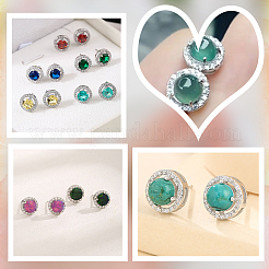 Антикоррозийные 1 пара 925 серьги-гвоздики из стерлингового серебра с родиевым покрытием STER-BBC0005-68