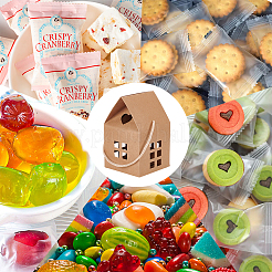 Boîtes à bonbons pliantes en papier en forme de maison avec fenêtre creuse et poignées en corde&nbsp;CON-WH0092-17B