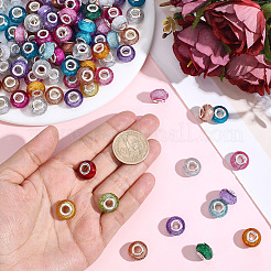 225 pièce de perles européennes à facettes en résine bicolore&nbsp;RESI-PA0001-19