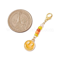 7 шт. эмалированный сплав с изображением улыбающегося лица&nbsp;HJEW-JM02500