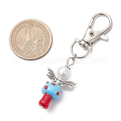 10 шт. подвеска в виде грибного ангела из стекла и жемчуга HJEW-MZ00232